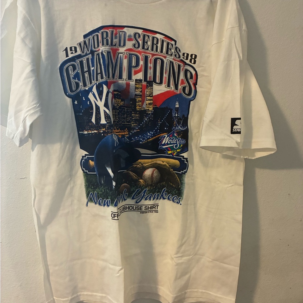 Starter 1998 World Series Champions New York Yankees White Graphic Tee